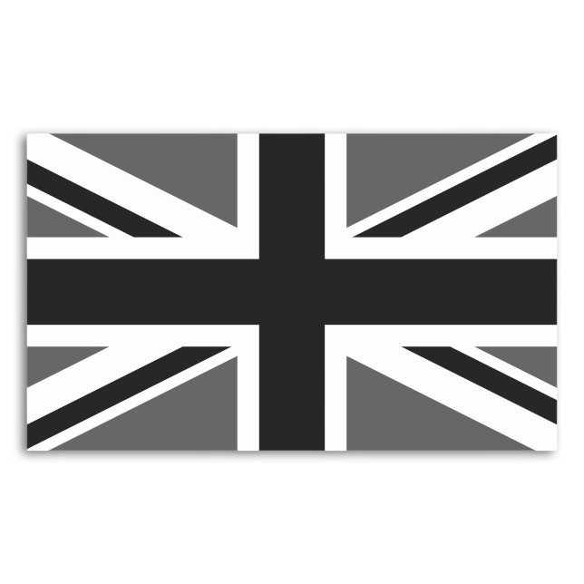 Black and Grey Union Jack Rectangular Sticker (Black and Grey Union Jack Rectangular Sticker)