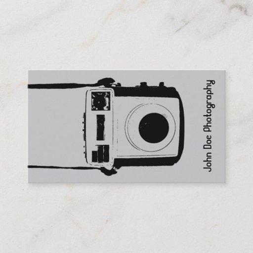 Customizable Black and Grey Vintage Camera Business Card