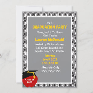 Black and GreyTeacher Graduation Invitation