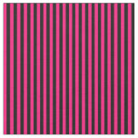 Black and Hot Crimson Pink Stripes Fabric