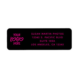 Black and Hot Pink Business Logo Modern Minimalist Label