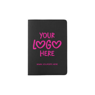 Black and Hot Pink Business Logo Site Passport Holder