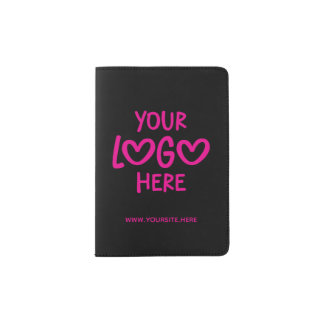 Black and Hot Pink Business Logo Site Passport Holder