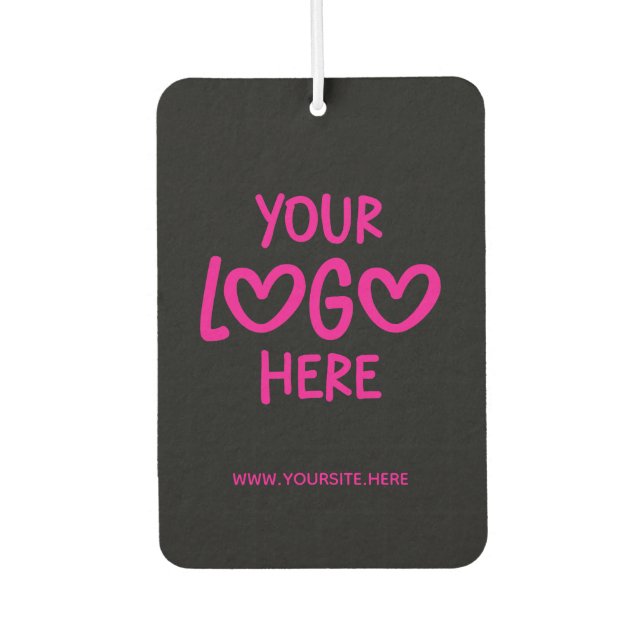 Black and Hot Pink Business Logo Site Photo Air Freshener (Front)