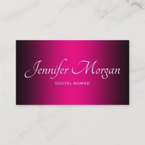 Black and Hot Pink Elegant Ombre Business Card