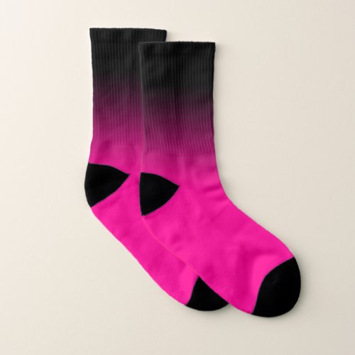 Black and Hot Pink Gradient Socks