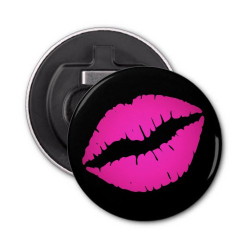 Black and Hot Pink Ombre Lipstick Kiss Bottle Opener