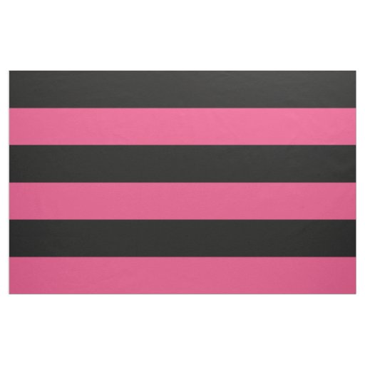 Black and Hot Pink Wide Stripes Large Scale Fabric