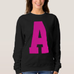 Black And Hot Pink Womens Personalised Monogrammed Sweatshirt at Zazzle