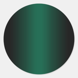 Black and Hunter Green Gradient Blank Classic Round Sticker