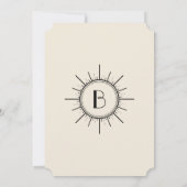 Black and Ivory Art Deco Monogram Save the Date (Back)
