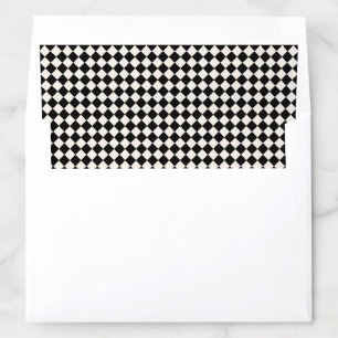 Black and Ivory Checkerboard Pattern Art Deco Jazz Envelope Liner