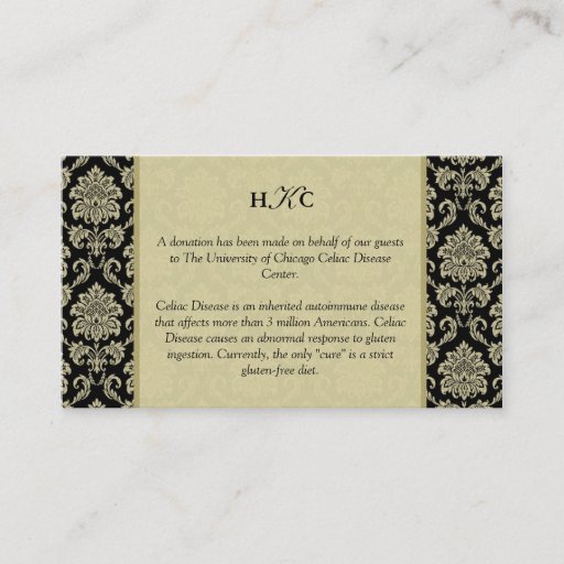Customizable Black and Ivory Damask Reception Table Card Business Card Templates