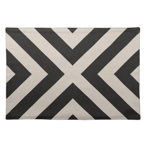 Black and Ivory Diamond X  Modern Farmhouse Placemat