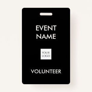Black and Ivory Event Volunteer Logo Badge