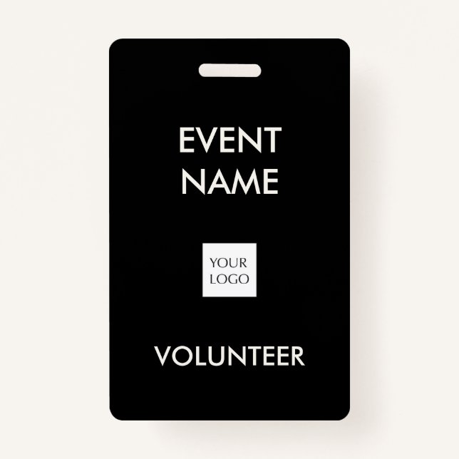 Black and Ivory Event Volunteer Logo Badge (Front)