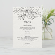 Black and Ivory Floral Line Art