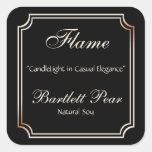 Black And Ivory Scallop Frame Candle Label at Zazzle
