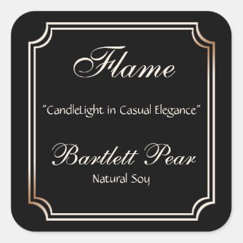 Black And Ivory Scallop Frame Candle Label by NoteableExpressions at Zazzle