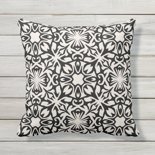 Black And Ivory Spanish Tile Pattern Throw Pillow Zazzle Com