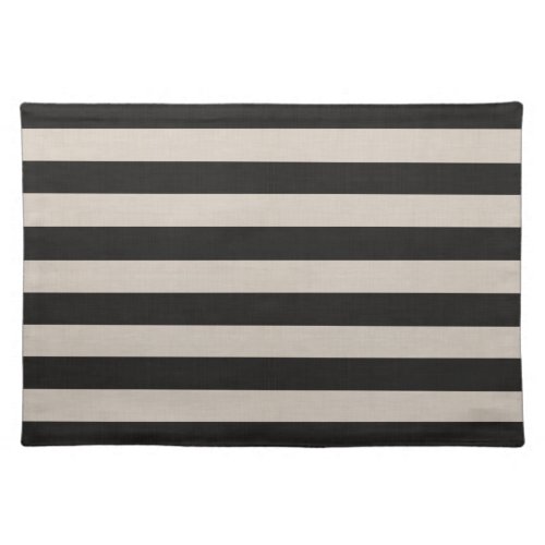 Black and Ivory Stripes  Modern Farmhouse Cloth Placemat