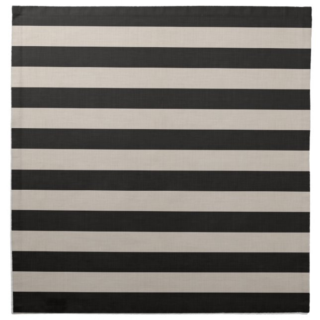 Black and Ivory Stripes | Modern Farmhouse Napkin (Front)