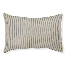 Black and Ivory Ticking Stripes | Modern Farmhouse Pet Bed