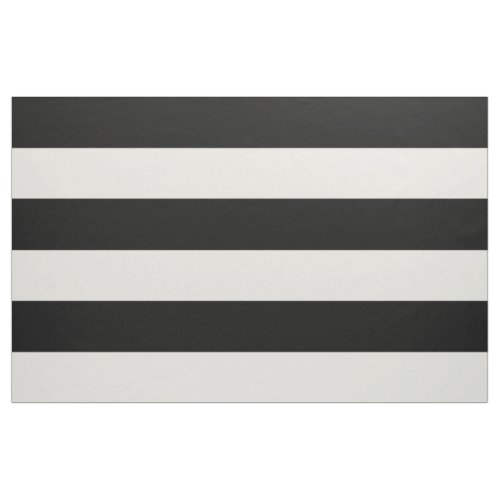 Black and Ivory Wide Stripes Large Scale Fabric