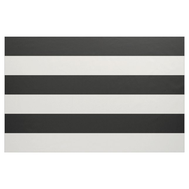Black and Ivory Wide Stripes Large Scale Fabric (Yard)