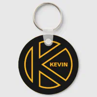 Letter & Initial Keychains Black-Gold