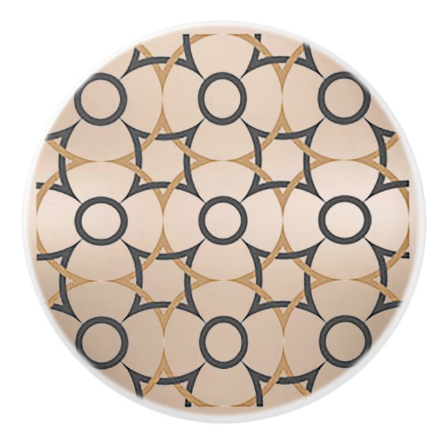 Black and Khaki Diamond Shape Ceramic Knob/Pull Ceramic Knob (Front)