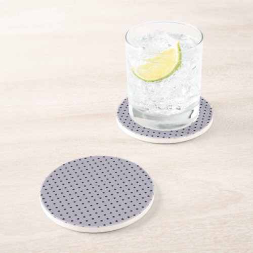 Black and Lavender Minimalist Polka Dots g1 Coaster