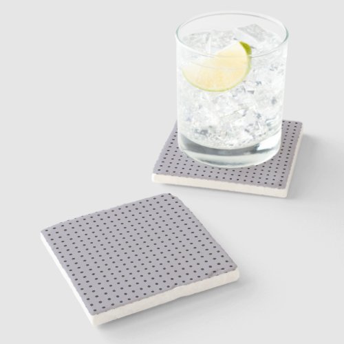 Black and Lavender Minimalist Polka Dots g1 Stone Coaster