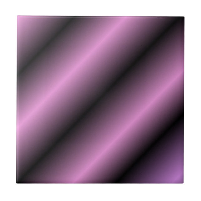 Black and Lavender Stripe Tile (Front)