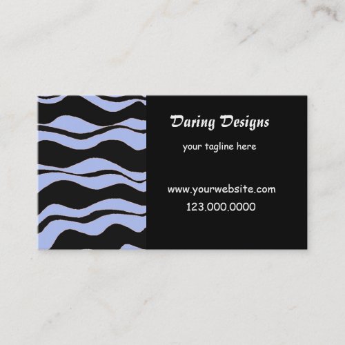 Black and Light Blue Zebra Print Business Card