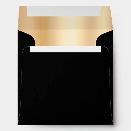 Black and Light Gold Shimmer Ombre Foil Glam Envelope