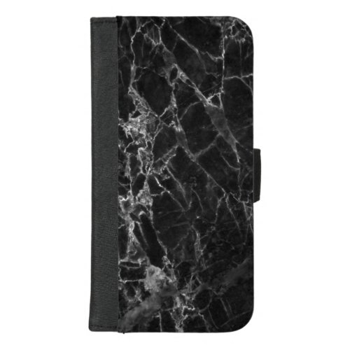 Black And Light Gray Marble iPhone 87 Plus Wallet Case
