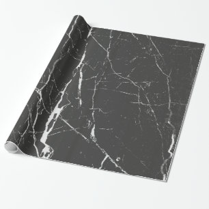 Black And Light Gray Marble Pattern Wrapping Paper