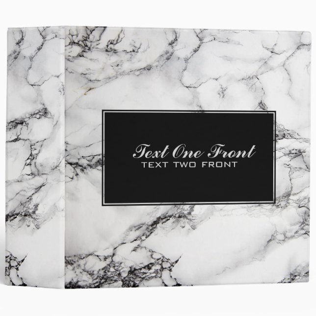 Black And Light Gray Marble Stone Binder (Front/Spine)