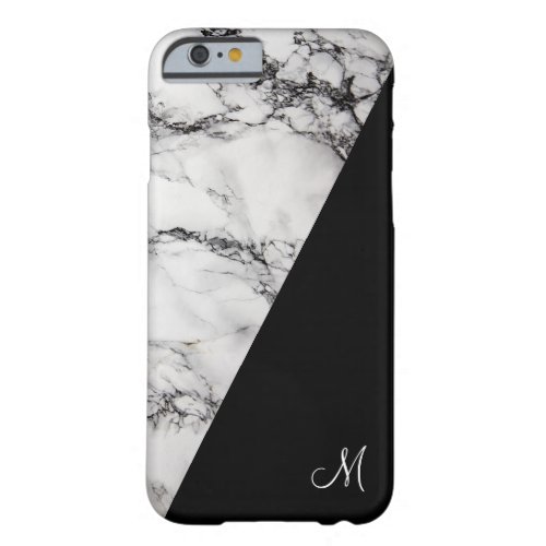 Black And Light Gray Marble Stone Texture Barely There iPhone 6 Case