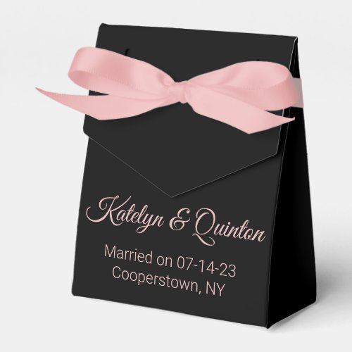 Black and Light Pink in Elegance  Favor Boxes