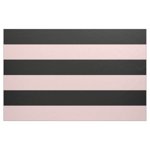 Black and Light Pink Wide Stripes Large Scale Fabric