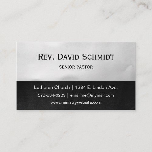 Black  and Light Silver Pastor Ministry Business Card