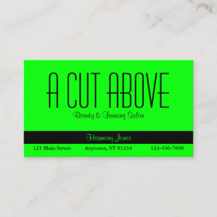 Black and Lime Green Beauty Salon Appointment Card