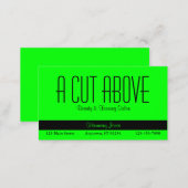 Black and Lime Green Beauty Salon Appointment Card (Front/Back)