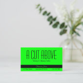 Black and Lime Green Beauty Salon Appointment Card (Standing Front)