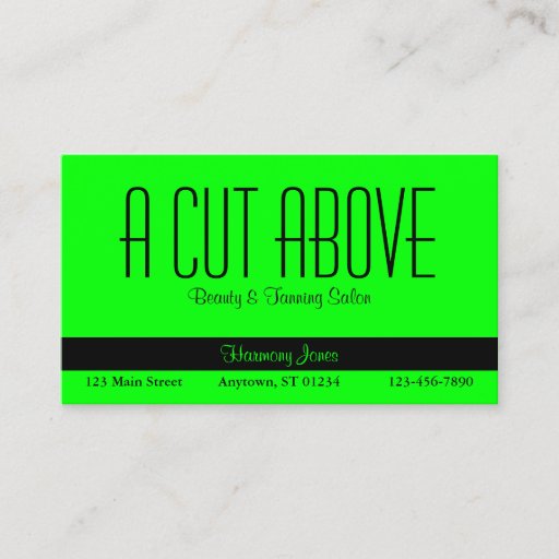 Customizable Lime Green Business Card