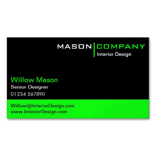 Black and Lime Green Corporate Business Card