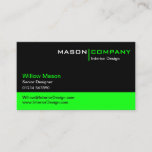 Black And Lime Green Corporate Business Card at Zazzle