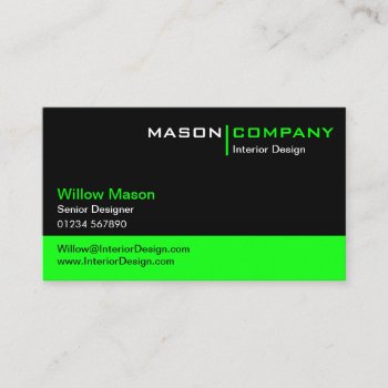 Black And Lime Green Corporate Business Card by ImageAustralia at Zazzle